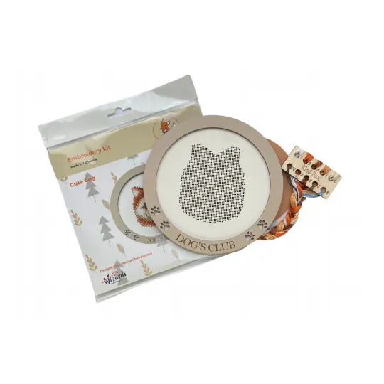 Adorable chien (base en bois avec cadre) KF058/7