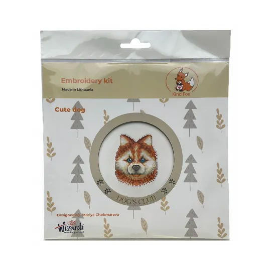 Adorable chien (base en bois avec cadre) KF058/7