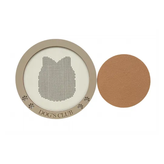 Adorable chien (base en bois avec cadre) KF058/7