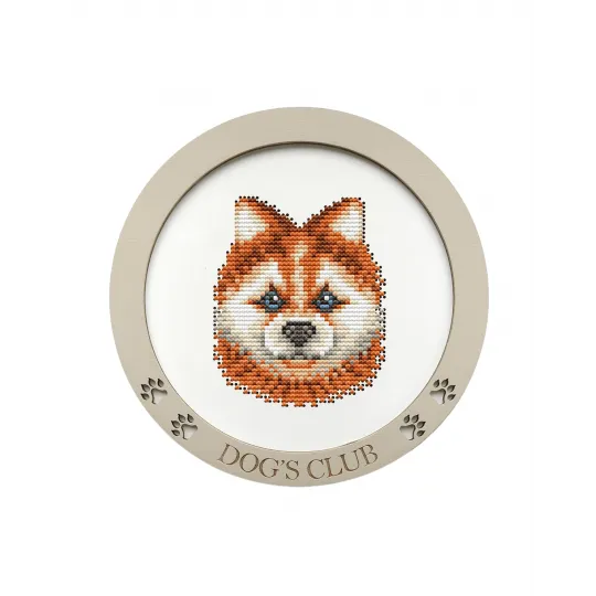 Adorable chien (base en bois avec cadre) KF058/7