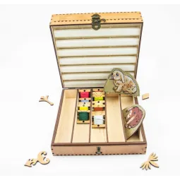 Органайзер для иголок на деревянной основе. Орех, 210 отверстий OG-064