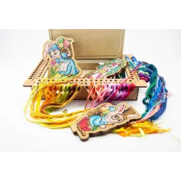 Органайзер для игл на деревянной подставке. Орех, 66 отверстий OG-071