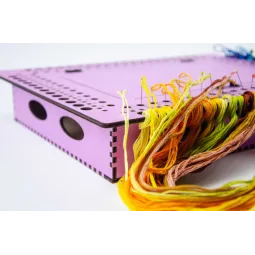 Органайзер для игл на деревянной подставке. Лавандовый, 66 отверстий OG-079