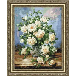 Kreuzstich-Set "Strauß weißer Rosen" 43.5x33.8cm S/LTS043 (D)