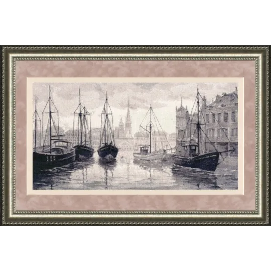 Kreuzstich-Set "Ruhiger Hafen" 28.5 x 55.5 cm S/MM021