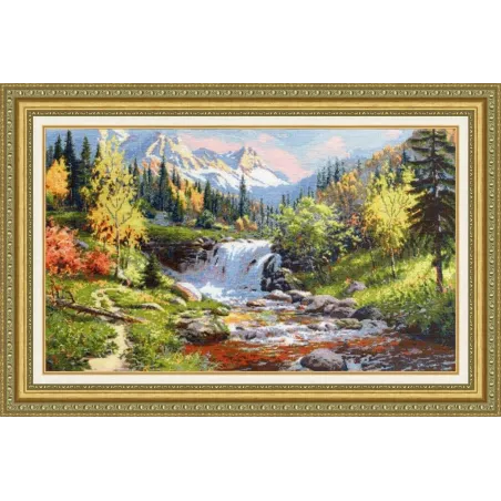 Cross stitch kit "Mountain stream" 32.5 × 55 cm S/VM035