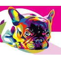 Paint by numbers kit. Rainbow french bulldog 40x50 cm T080