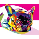 Kit de peinture par numéros. Bouledogue français arc-en-ciel 40x50 cm T080