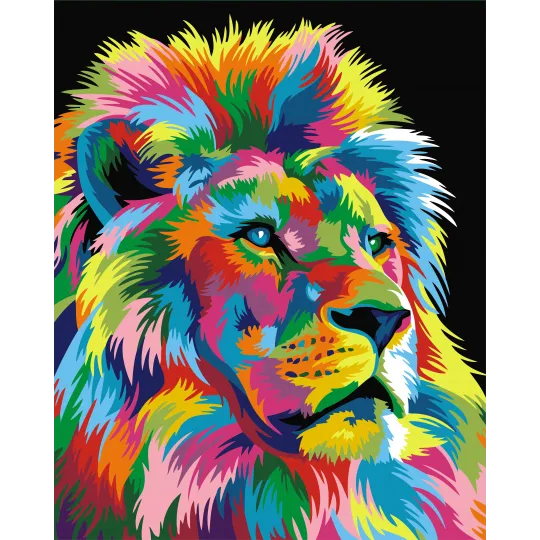 Paint by numbers kit. Rainbow Lion the King 40x50 cm T105