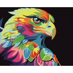 Peinture par numéros. Kit Aigle Arc-en-ciel 40x50 cm T108