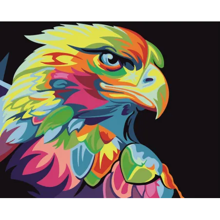Peinture par numéros. Kit Aigle Arc-en-ciel 40x50 cm T108