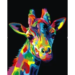 Malen nach Zahlen Kit. Regenbogen Giraffe 40x50 cm T123