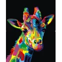 Malen-nach-Zahlen-Set. Regenbogengiraffe 40x50 cm T123