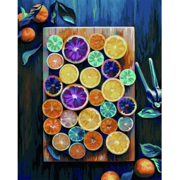 (IŠPARDAVIMAS) Tapybos pagal skaičius rinkinys. Vaisių mišinys 40x50 cm T307