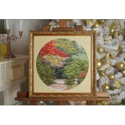 Kreuzstich-Set "Rote Ahornsaison" 31.7×31.7 cm S/VM038