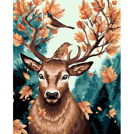 Kit peinture à numéros "Cerf de la forêt" 40x50 cm W018