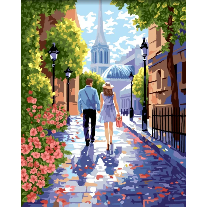 Paint by Numbers kit "Romantic walk" 40x50 cm W029