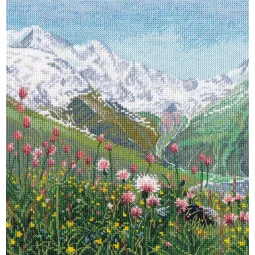 Kit de point de croix "Fleurs dans les montagnes" S1575