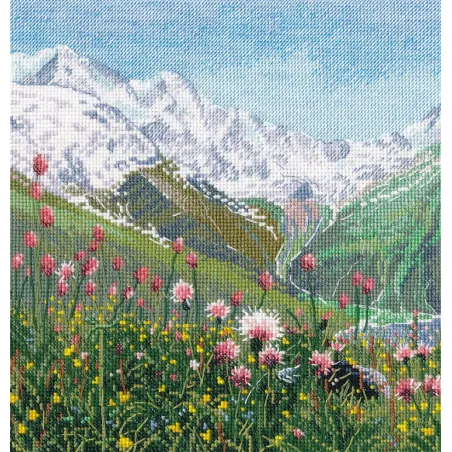 Cross stitch kit "Flowers in the mountains" S1575