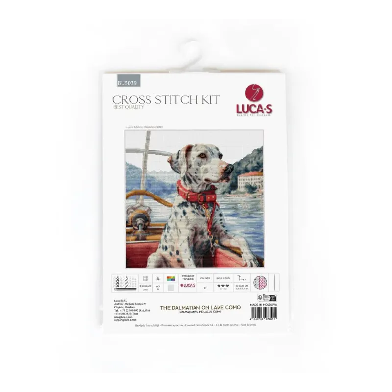 Kit de point de croix compté "Le dalmatien sur le lac de Côme" 29x29cm SBU5039
