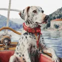 Kit de point de croix compté "Le dalmatien sur le lac de Côme" 29x29cm SBU5039