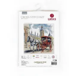 Tapymo kryželiu rinkinys "Važinėjimas vežimu" 35x35cm SBU5040