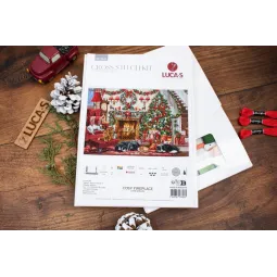 Gezählter Kreuzstichpackung "Gemütlicher Kamin" 49x33cm SBU5041