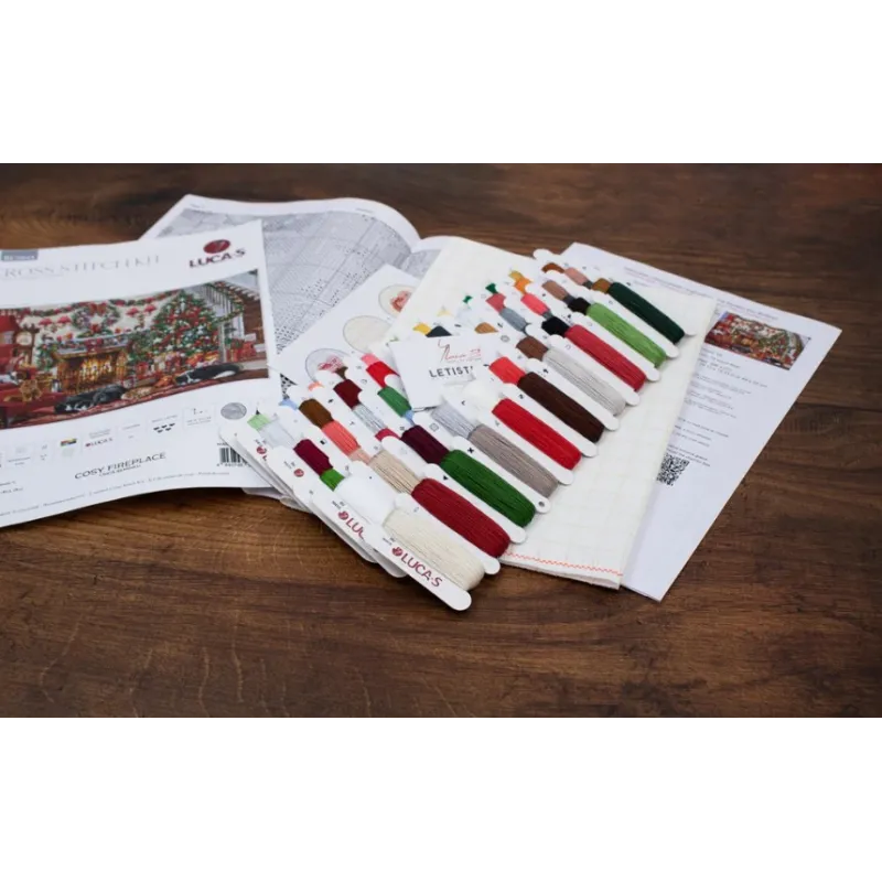 Counted cross stitch kit "Cosy Fireplace" 49x33cm SBU5041