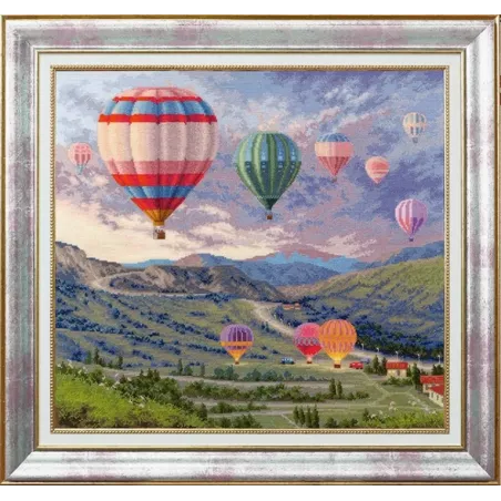 Counted cross stitch kit "Balloon Festival" 45.5x41.5 cm S/DL039