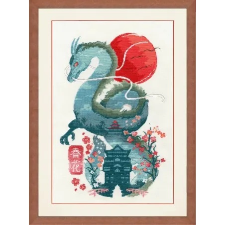 Counted cross stitch kit "Emerald Dragon" 21x32.5 cm S/MG025