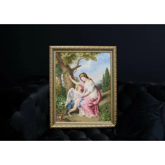 Counted cross stitch kit "Woman and Cupid. 1792" 41x51.8 cm S/MK095
