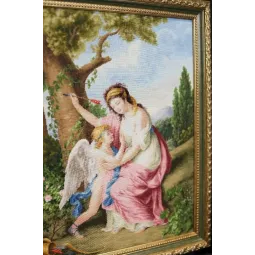 Kit de point de croix compté "Femme et Cupidon. 1792" S/MK095