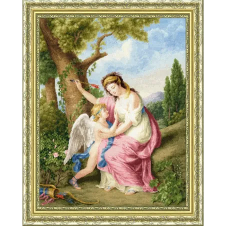 Counted cross stitch kit "Woman and Cupid. 1792" S/MK095