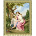 Counted cross stitch kit "Woman and Cupid. 1792" S/MK095