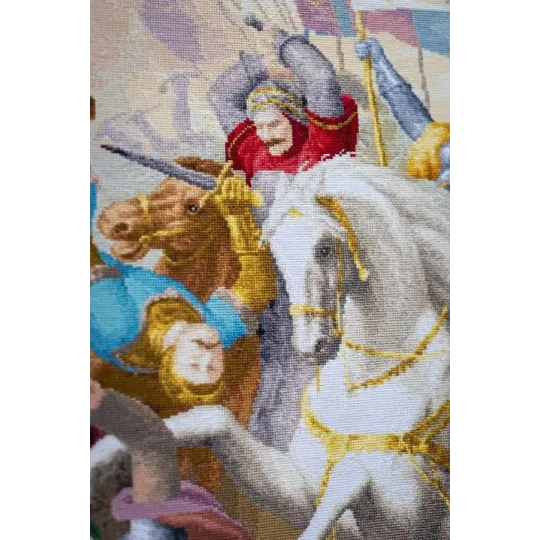 Counted cross stitch kit "Jeanne d'Arc in battle" 81x66 cm S/MK090