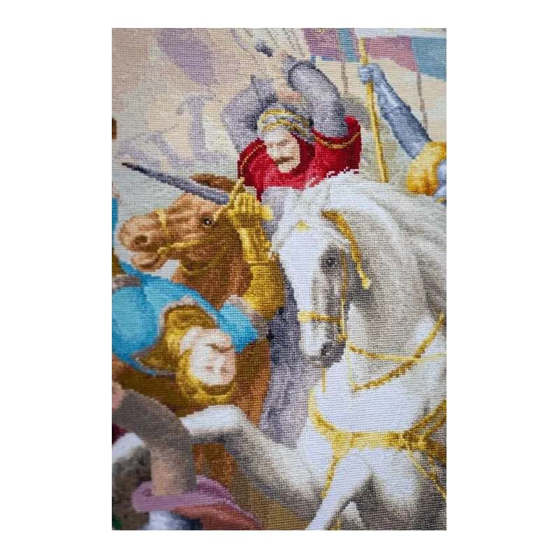 Counted cross stitch kit "Jeanne d'Arc in battle" 81x66 cm S/MK090