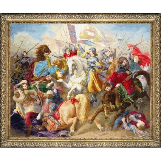 Suskaičiuotas siuvinėjimo kryželiu rinkinys „Jeanne d'Arc in battle“ S/MK090