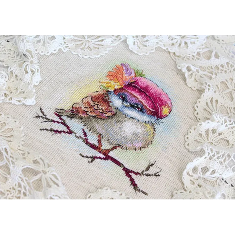 Cross stitch kit "Stylish sparrow" SM-732