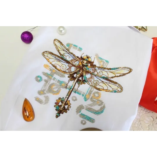 Набор для вышивания крестиком на водорастворимой канве "Стрекоза" SV-809