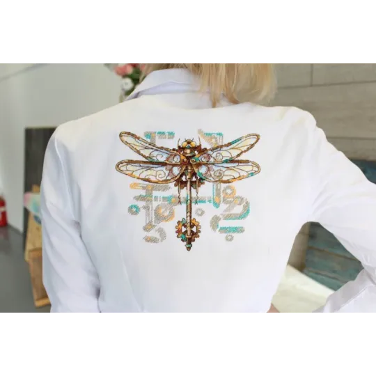 Набор для вышивания крестиком на водорастворимой канве "Стрекоза" SV-809