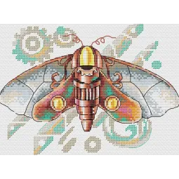 Water-soluble canvas cross stitch kit "Hawkmoth" SV-810