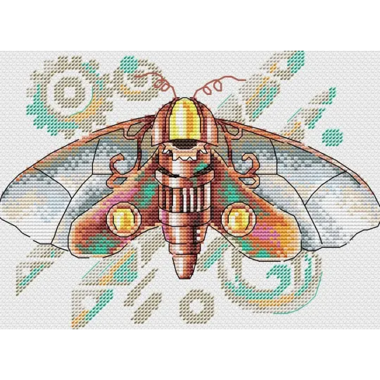Kit de point de croix sur toile soluble "Hawkmoth" SV-810