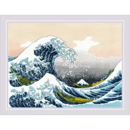Kryželiu siuvinėjimo rinkinys „Didysis bangos ties Kanagava po K. Hokusai meno kūrinio“ 40x30 SR2186