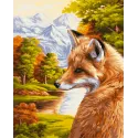 Wizardi Kit de peinture par numéros Renard 40x50 cm H055