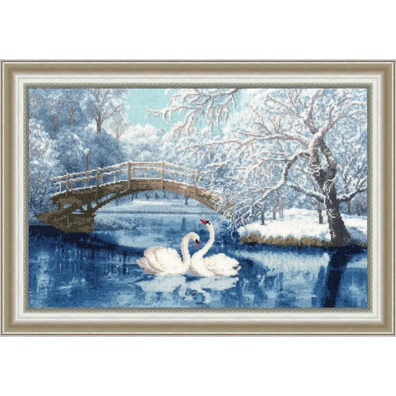 Cross stitch kit "White Swans" 27.4x41.9 cm S/LP036
