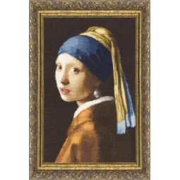 Siuvinėjimo kryželiu rinkinys "Mergina su perlu" 38,2x24,2 cm S/MK021