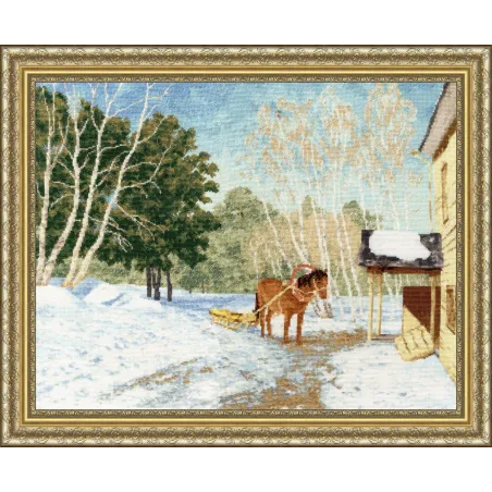 Cross stitch kit "March 1895 based on I.Levitan’s Painting" 33x42 cm S/MK048