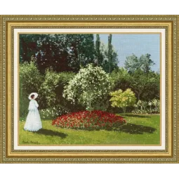 Cross stitch kit "Woman in the Garden Sainte-Adresse" 36.3 × 46.2 cm S/MK051