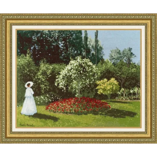 Kreuzstich-Set "Frau im Garten Sainte-Adresse" 36.3 × 46.2 cm S/MK051