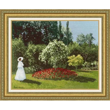 Kreuzstich-Set "Frau im Garten Sainte-Adresse" 36.3 × 46.2 cm S/MK051